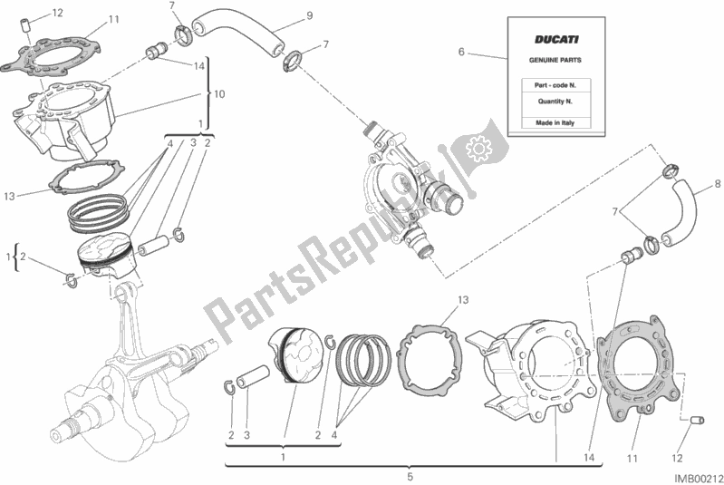 Alle onderdelen voor de Cilinders - Zuigers van de Ducati Monster 821 Thailand 2015